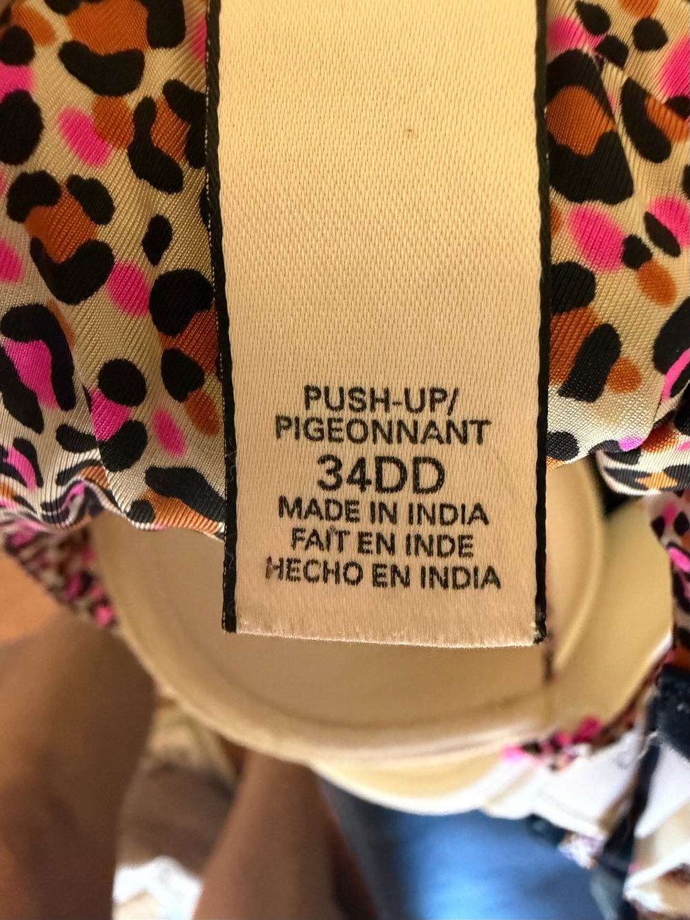 Leopard Print Victoria’s Secret Push-Up Bra with Pink Accents - Picture 2 of 2